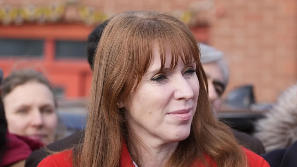 Angela Rayner at an event in Denton, surrounded by people