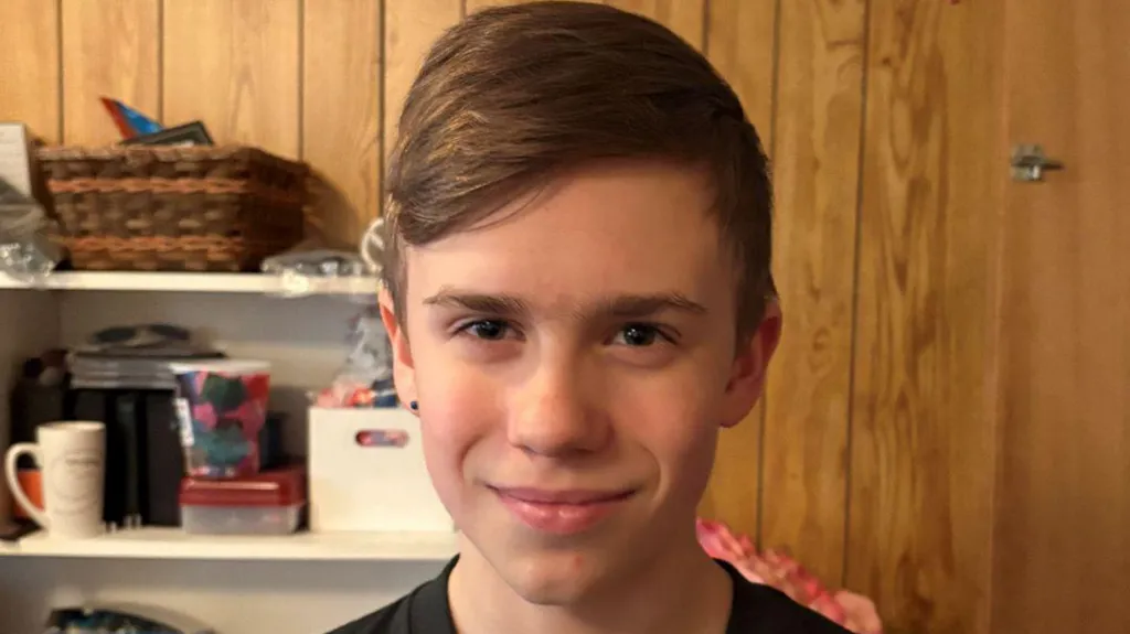 close-up of 13-year-old boy Ezekiel Schofield