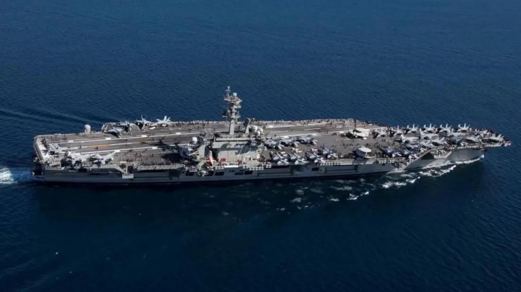The USS Abraham Lincoln sailing in the sea