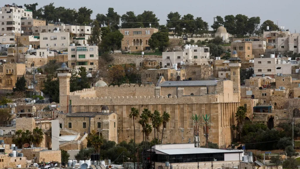 The Cave of Patriarchs, also known as the Ibrahimi Mosque, in the old city of Hebron, in the occupied West Bank (9 February 2026)