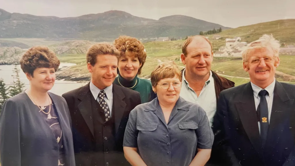 George (on the far right of the picture) with his siblings Anne, Lachlan, Margaret, Pam and Ross. 