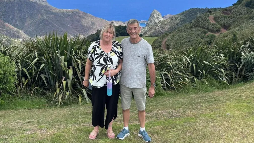 Married couple Melissa and Nigel James in the island of St Helena in the South Atlantic