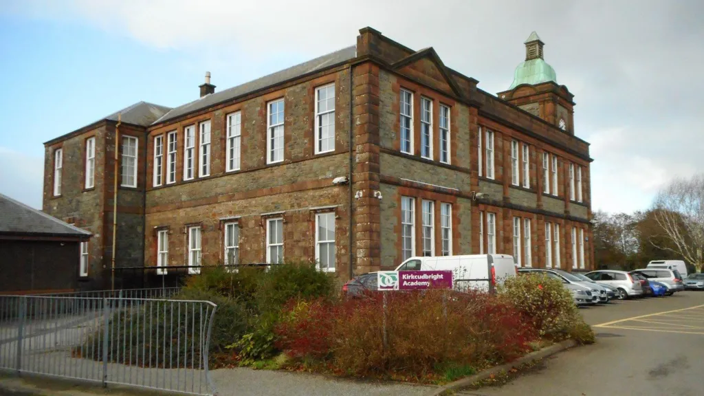 Photo of Kirkcudbright Academy and car park 