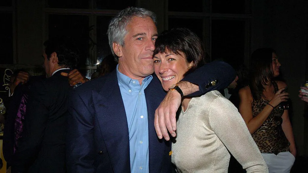 W YORK CITY, NY - MARCH 15: Jeffrey Epstein and Ghislaine Maxwell attend de Grisogono Sponsors The 2005 Wall Street Concert Series Benefitting Wall Street Rising, with a Performance by Rod Stewart at Cipriani Wall Street on March 15, 2005 in New York City. (Photo by Joe Schildhorn/Patrick McMullan via Getty Images)