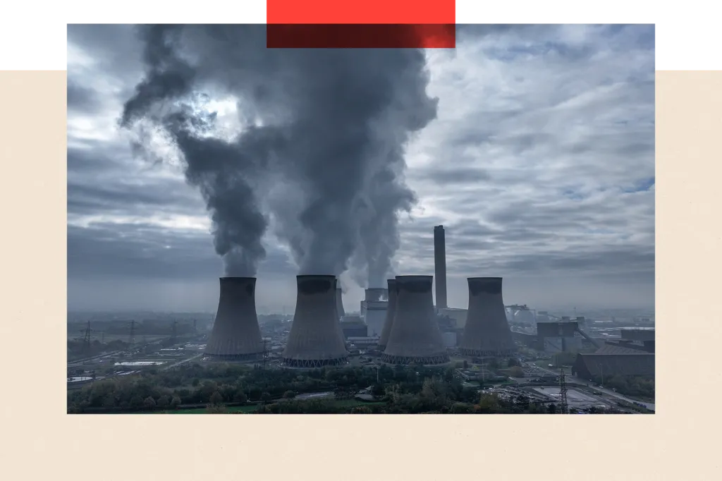 An aerial view of Drax Bio mass power station in Selby, England, on 6 November. 