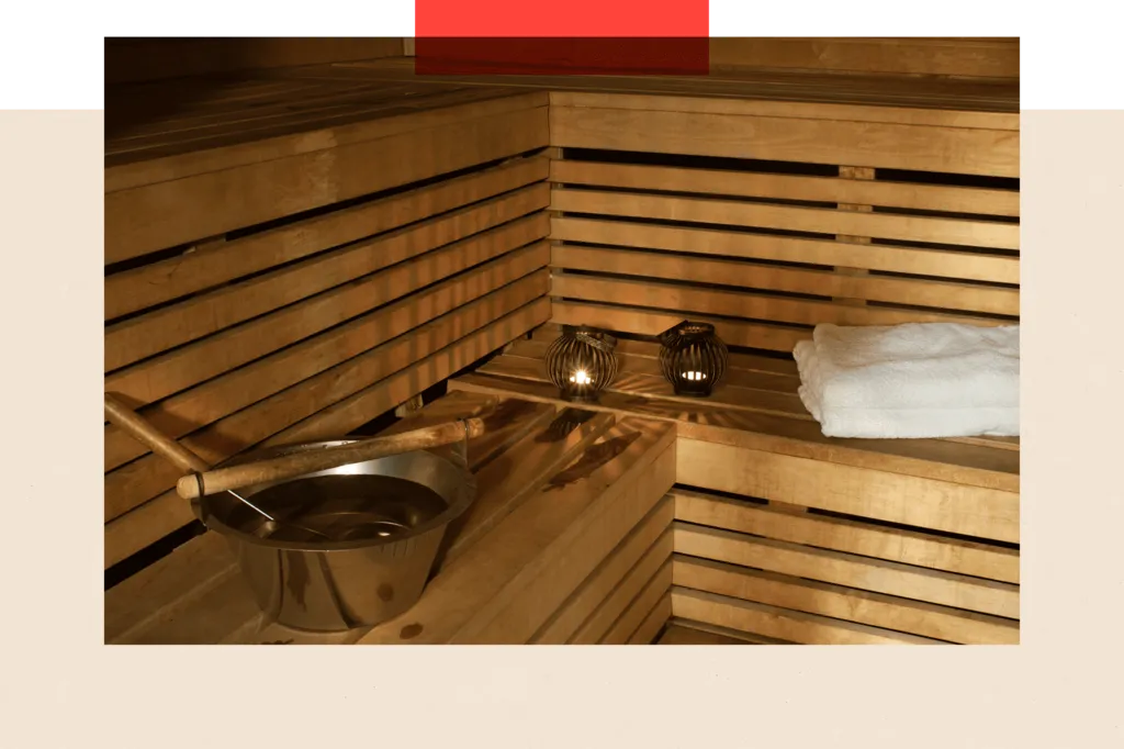Inside a sauna in Finland
