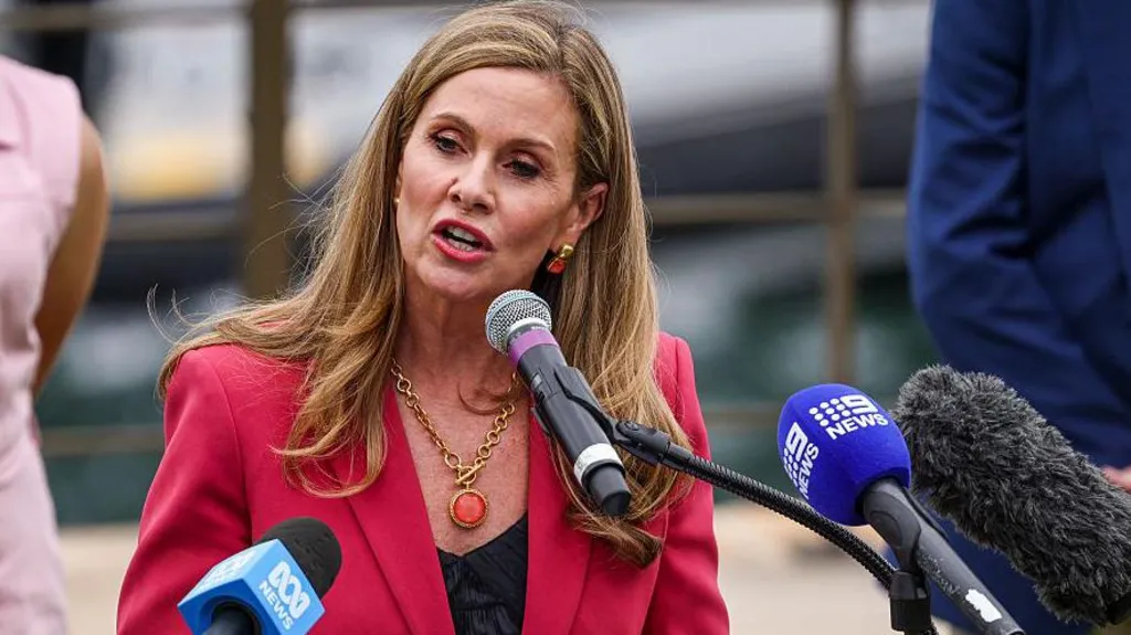 Julie Inman Grant speaks during an official function to mark the start of Australia's social media reform at Kirrilbilli House in Sydney on December 10, 2025