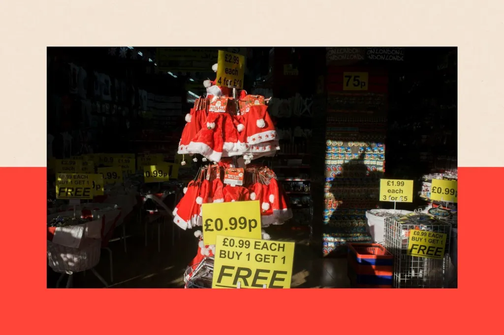 Santa hats on display for 99p each