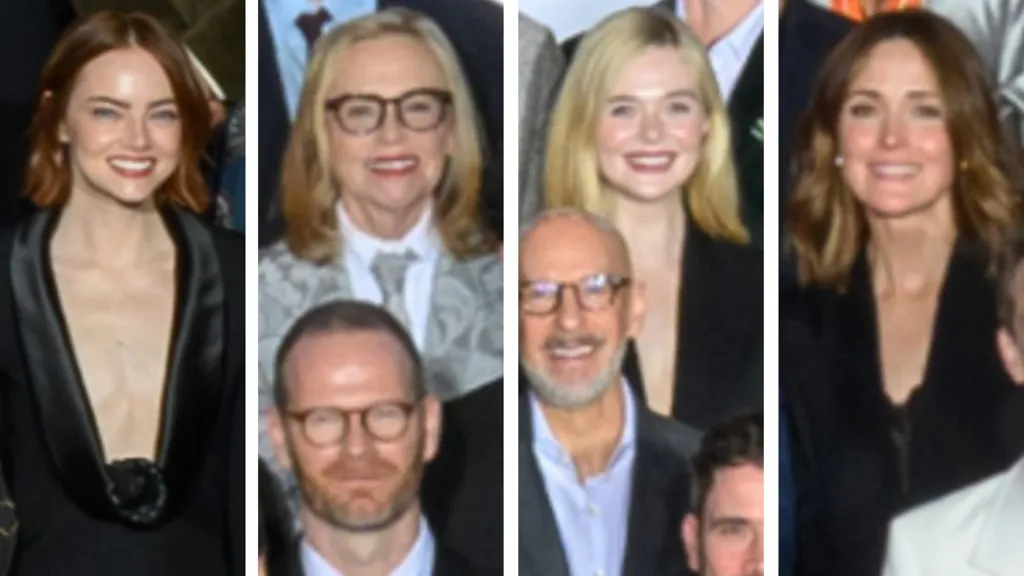 Emma Stone, Amy Madigan, Elle Fanning and Rose Byrne