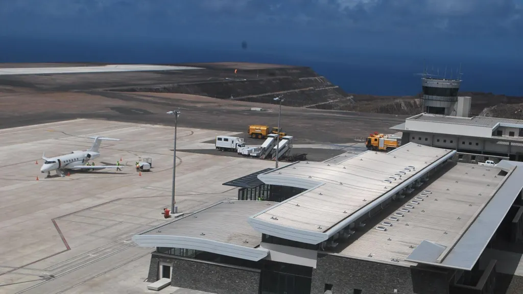 Undated image of Saint Helena airport in the South Atlantic Ocean.