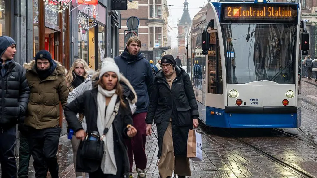 People walking in the centre of Amsterdam