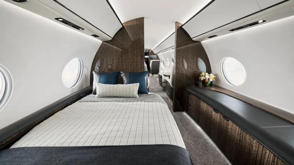 Gulfstream's Grand Suite with a shower