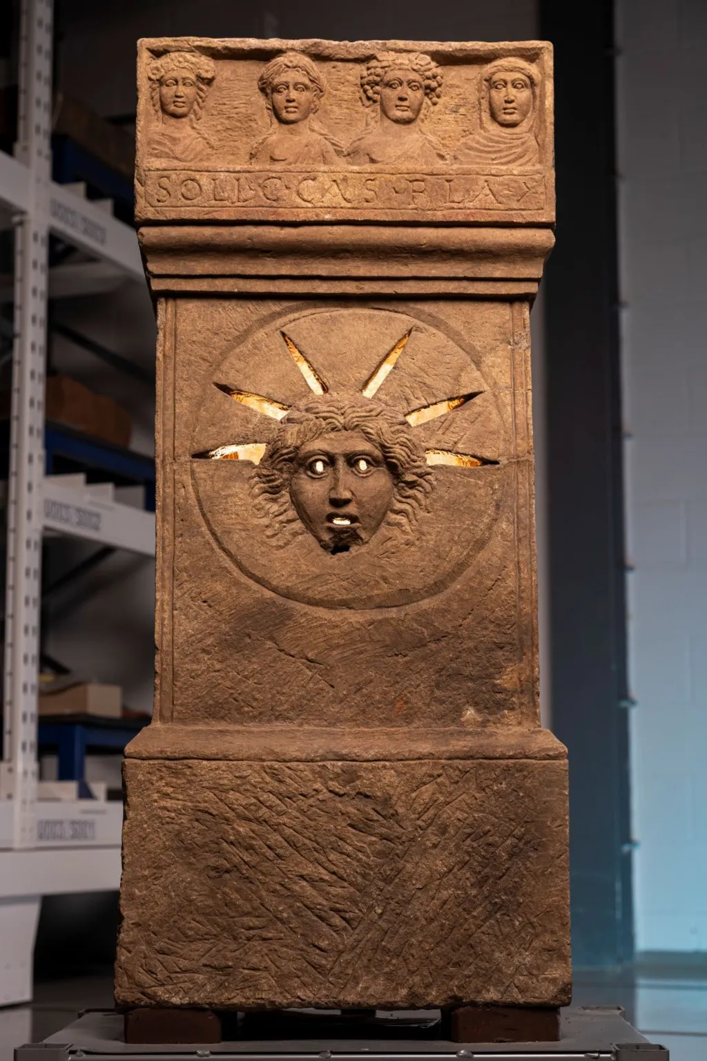 Ancient Roman altar of the sun god Sol.