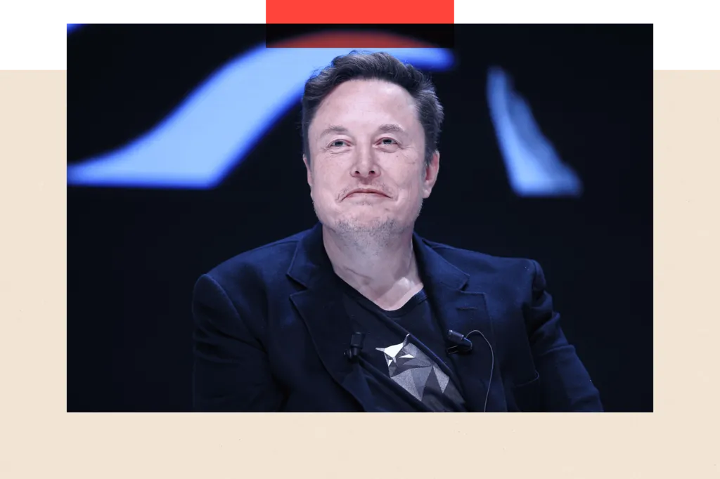 A close up shot of Elon Musk