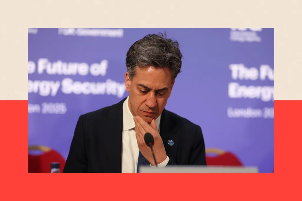 Ed Miliband during the International Summit on the Future of Energy Security in London, UK, on 25 April 2025.