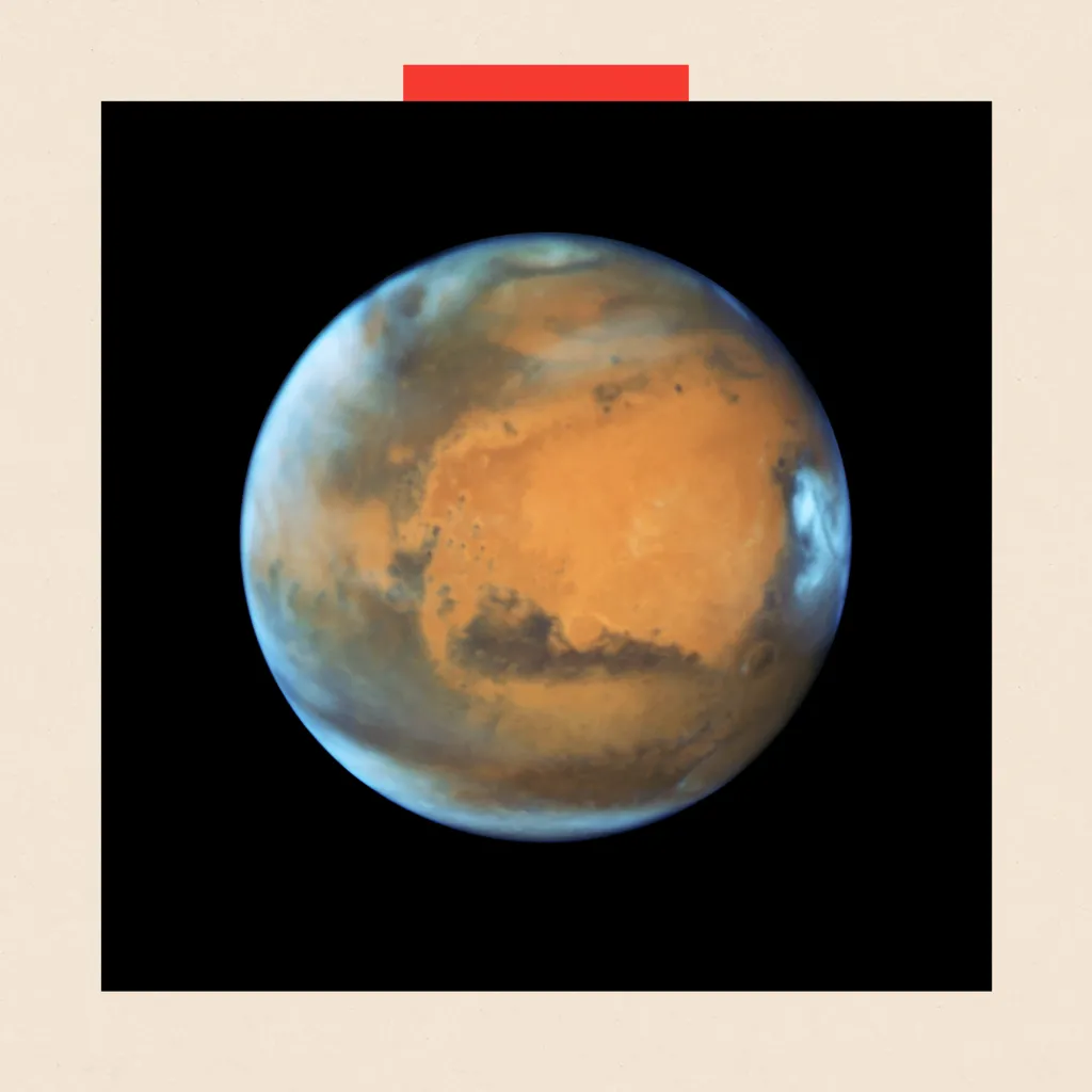 The planet Mars is shown in this NASA Hubble Space Telescope view 