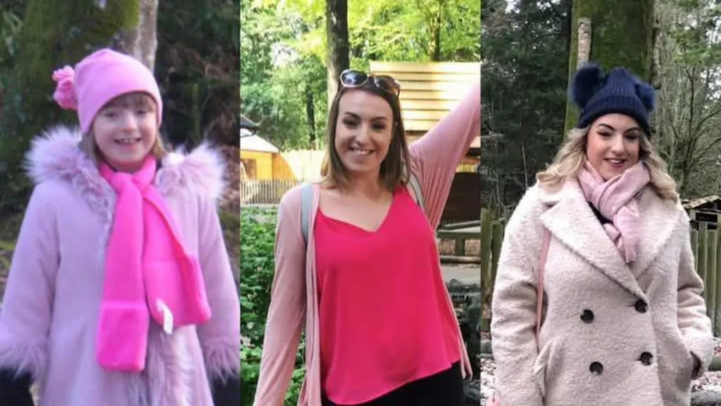 Bethan as a child (left) and later as an adult, smiling