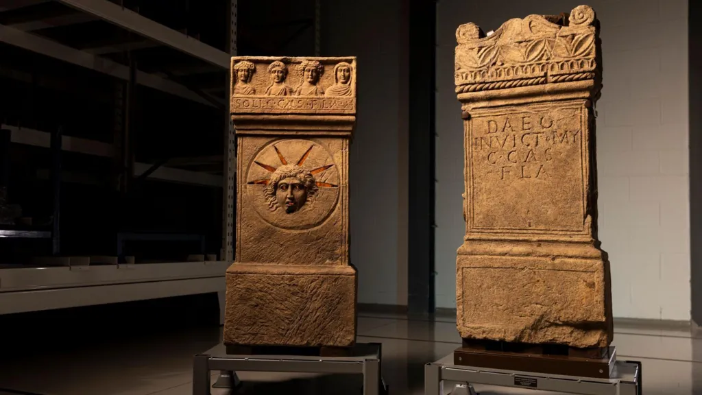 2 Ancient Roman altars at the National Museums Collection Centre.